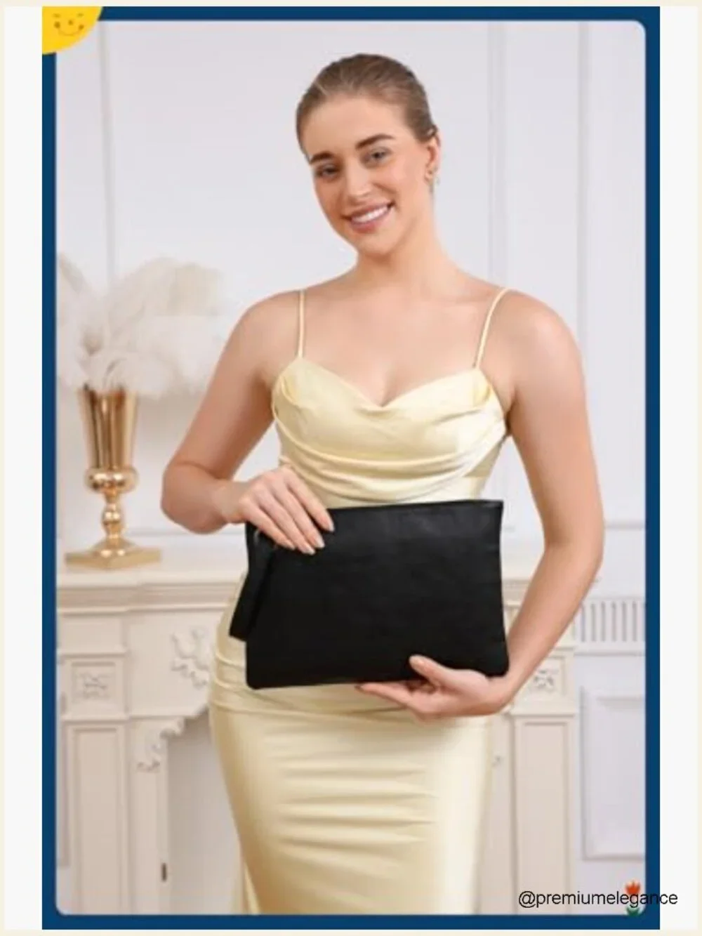 Clutch Purse for Women Evening Bag PU Leather Wristlet Designer Trendy Wedding